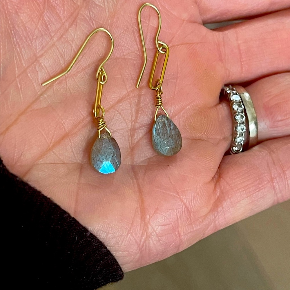 LABRADORITE DROP EARRINGS